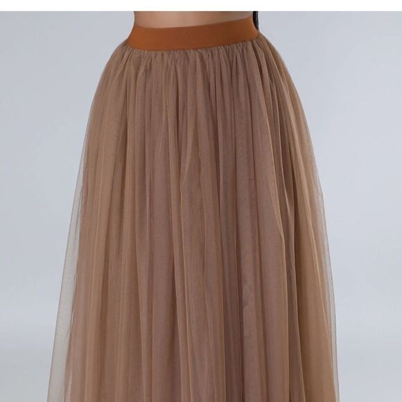 NWT Tulle Me A Secret Sweater 2PC Skirt Set - Tan - Picture 8 of 14